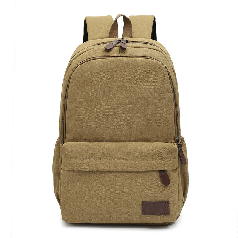 Cross-border casual canvas backpack male large-capacity college student schoolbag waterproof computer backpack outdoor travel backpack