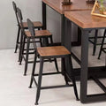 American solid wood restaurant bbq dining table and chairs, retro milk tea shop table, cafe industrial style music bar dining chairs