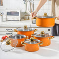 stainless steel 10-piece pot set, soup pot, uncoated pot, milk pot, double ear handle, boiler stove neutralpots