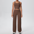 Naked feeling sports beautiful back yoga suit suit high waist silm hip straight-leg pants outdoor running quick-drying fitness suit