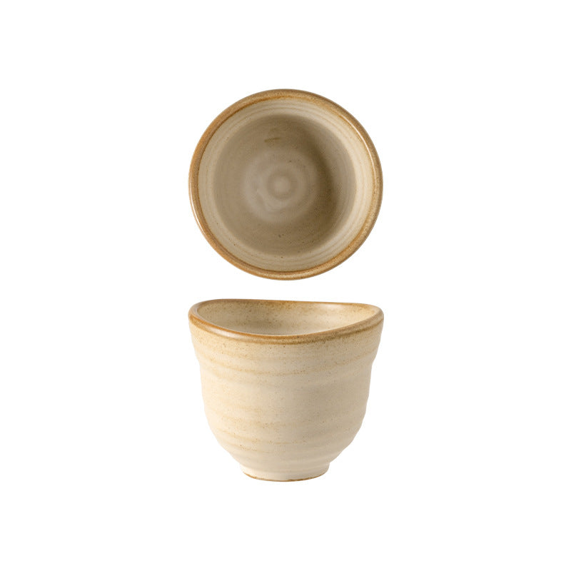 Stoneware japanese style hand-held ceramic coffee cup for one person retro mug office afternoon tea kung fu drinking cup