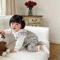 spring/autumn newborn baby girl romper - floral print bodysuit, faux two-piece, korean style long sleeve spring collection
