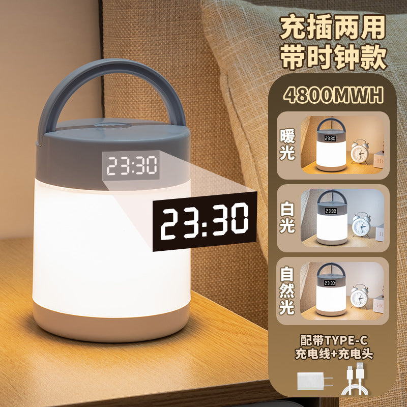 Smart touch control tri-color temperature dimmable night light - bedroom bedside ambient lighting - xia ju le eye-care rechargeable desk lamp