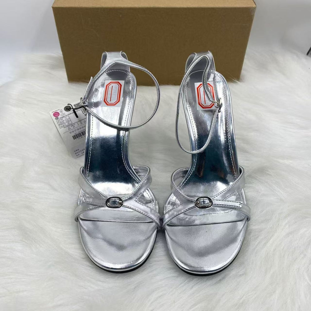 Za's 2025 new collection: elegant high-heeled pumps - closed-toe, low-cut, ankle-strap sandals with rhinestone embellishments