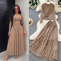 French chic polka dot two-piece set: women's autumn long sleeve high-waisted slimming mesh top and midi skirt elegant outfit