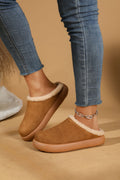 Exportplus size toe cap thick bottom fur slippers for women new arrivalfall and winterfleece-lined toe cap half slippers wholesale