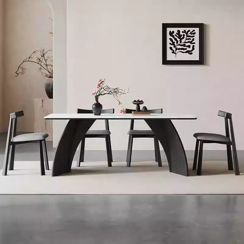 French retro multi-tier slate dining table - modern minimalist home dining table - cross-border e-commerce restaurant rectangular dining table