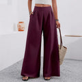 european and american cross-border  autumn new women's pocket high-waisted fashionable versatile wide-leg trousers commuting pants