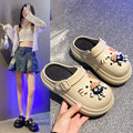 Thick sole crocs women's new arrivalsummeroutwear non-slip deodorizing filter beach eva toe cap slippers couplethick sole shoes