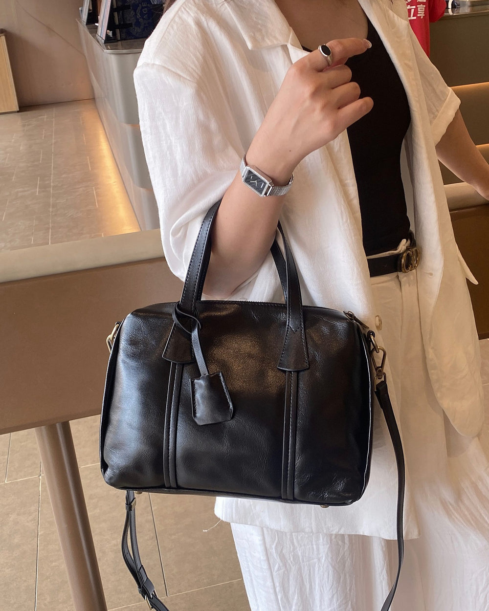 Top-grain leather 2025 new arrival shoulder bag classy work work clothing bag genuine leather women's crossbody satchel bag