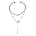Long necklace wholesale european and american cross-border alloy diamond jewelry accessible luxury niche necklace women's tassel stacked clavicle chain