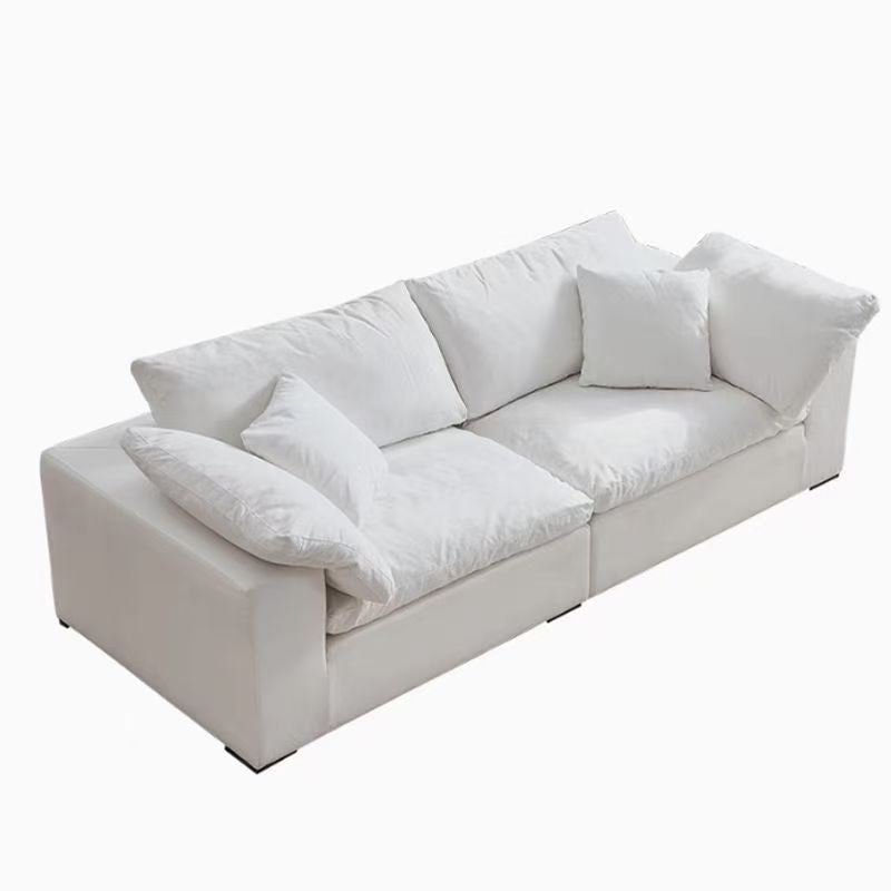 Cloud sofa chenille home cream white wabi-sabi style down sofa removable and washable fabric sofa