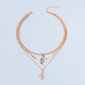 Double layer snake-shaped diamond necklace wholesale european and american cross-border pendant ins creative stylish punk thick chain clavicle chain for women