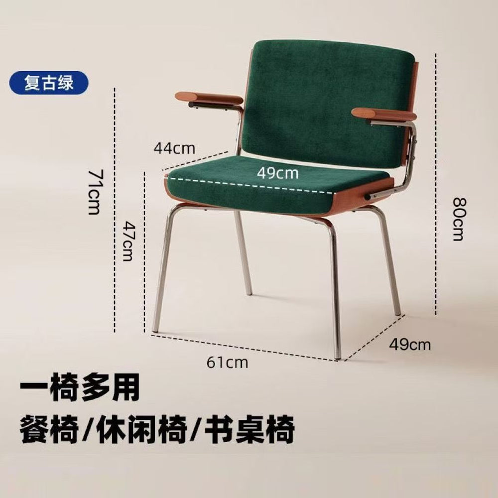 Designer vintage single balcony leisure chair nordic dining chair for home casual living room backrest armrest sofa chair