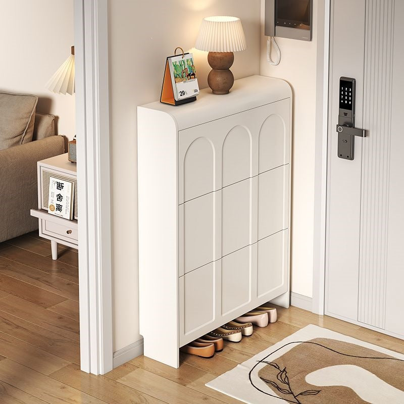 Cream style tipping shoe cabinet for home door entrance door entrance cabinet all-in-one space-saving ultra-thin multi-layer storage shoe rack