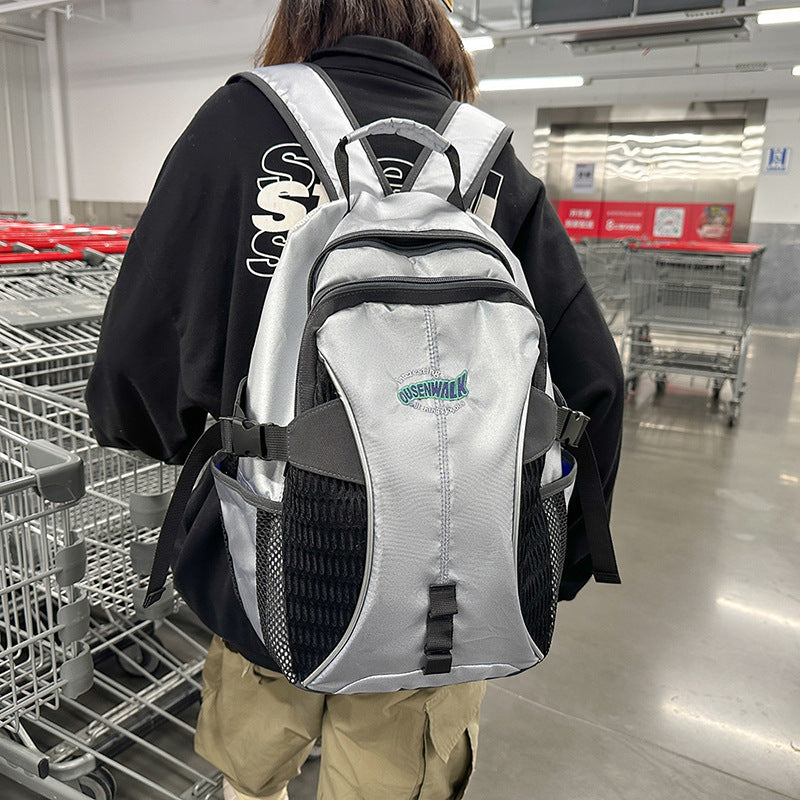 Retro outdoor travel backpack women 2025 new sports student schoolbag large capacity commuter bag trendy cool backpack