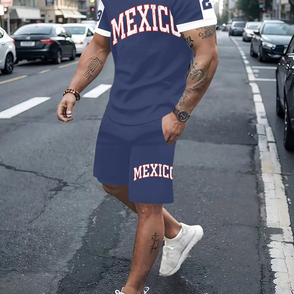 Men's casual tracksuit set, featuring a "32" number print, a popular cross-border european and american style