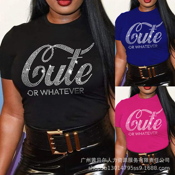 Spot ,   2023,  hot diamond short-sleeved T-shirt