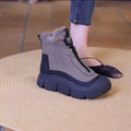 Fleece-lined warm leather boots & cotton boots - new 2026 winter collection - chunky sole, high-top snow boots for moms - lightweight, soft sole ankle boots