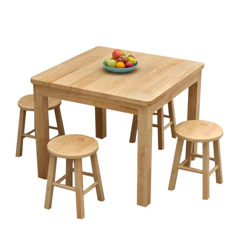 All solid wood fast food table and chairs large stall noodle shop snack bar breakfast household rectangular simple computer desktop desk