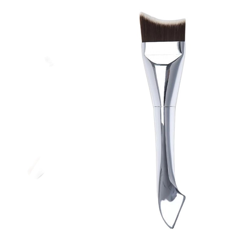 Fishtail thin arc flat head one-line blade powder bottom brush ultra-thin flat traceless color mixing mask scraper all-purpose makeup brush