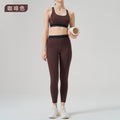 High-waisted activewear set for women - color block, open back, body-hugging, barely-there feel yoga set - running, fitness, yoga outfit with sports bra