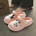 Crocs women's summeroutwear2023new arrivalthick solepopular beach stepping on shit toe-cap half-cool slippers summer