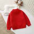 Girls' stylish red sweater with snowman, star, and christmas tree design - thickened, warm, festive new year outfit for winter, perfect for new year's day performances