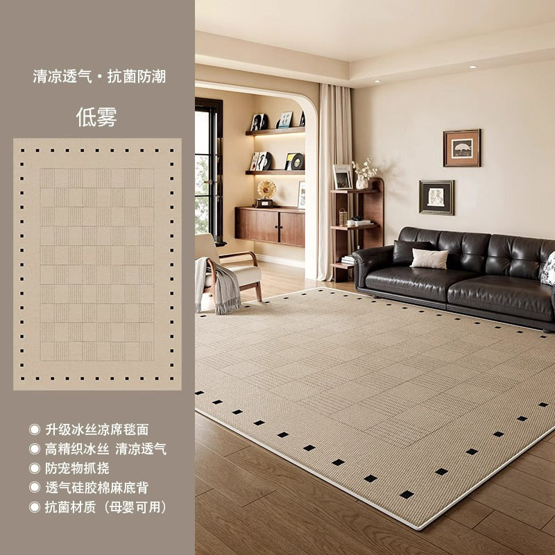 Mat carpet living room cream log style summer new arrival ice silk carpet bedroom simple waterproof mat floor mat