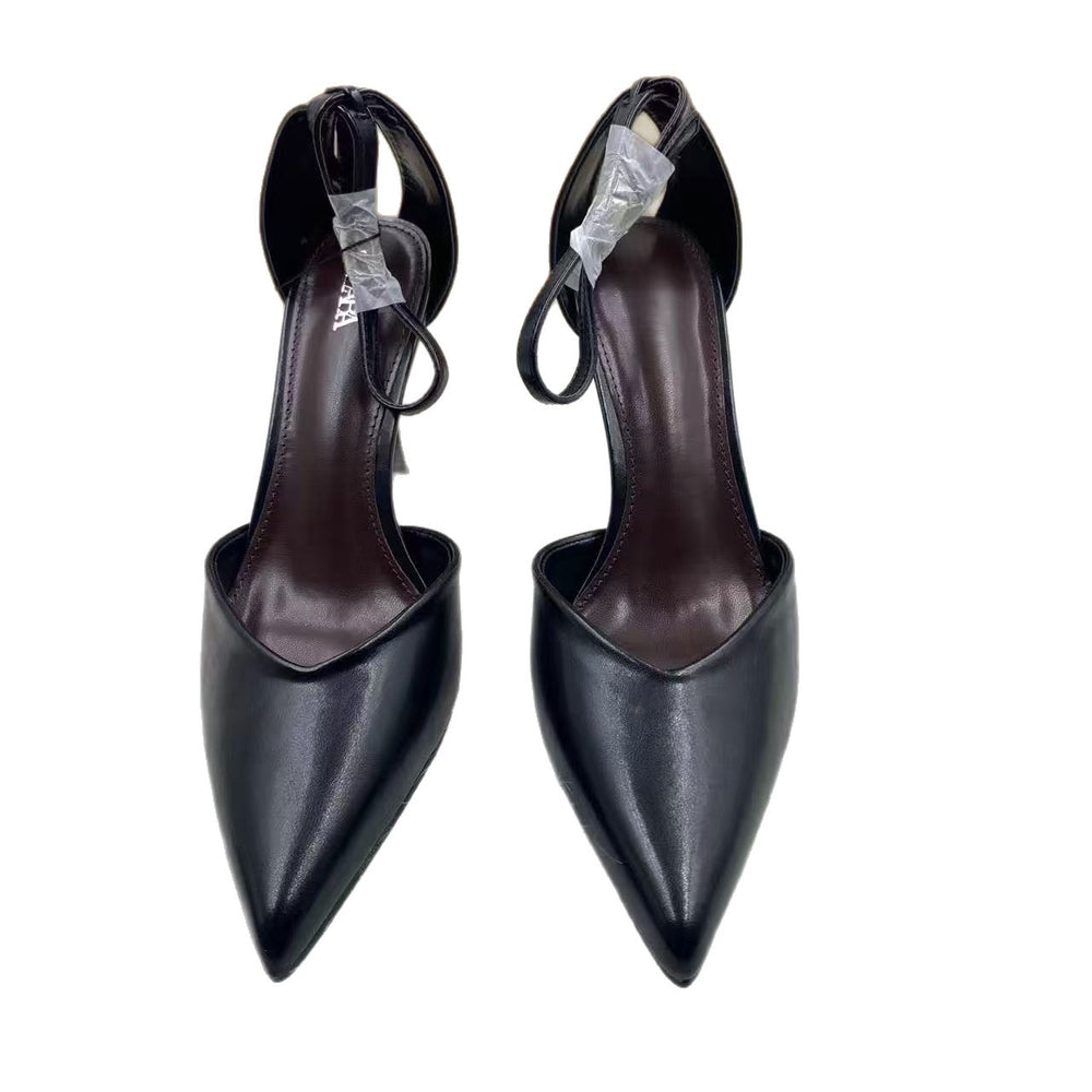 Za2025 new french chic pointed-toe high heel pumps women's shoes 2024 new hollow-out sandals women