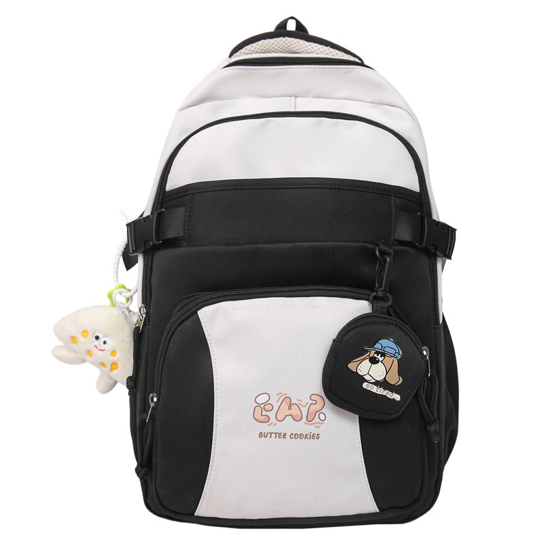 New large-capacity junior high school and high school student schoolbag fashionable simple and versatile backpack leisure travel backpack