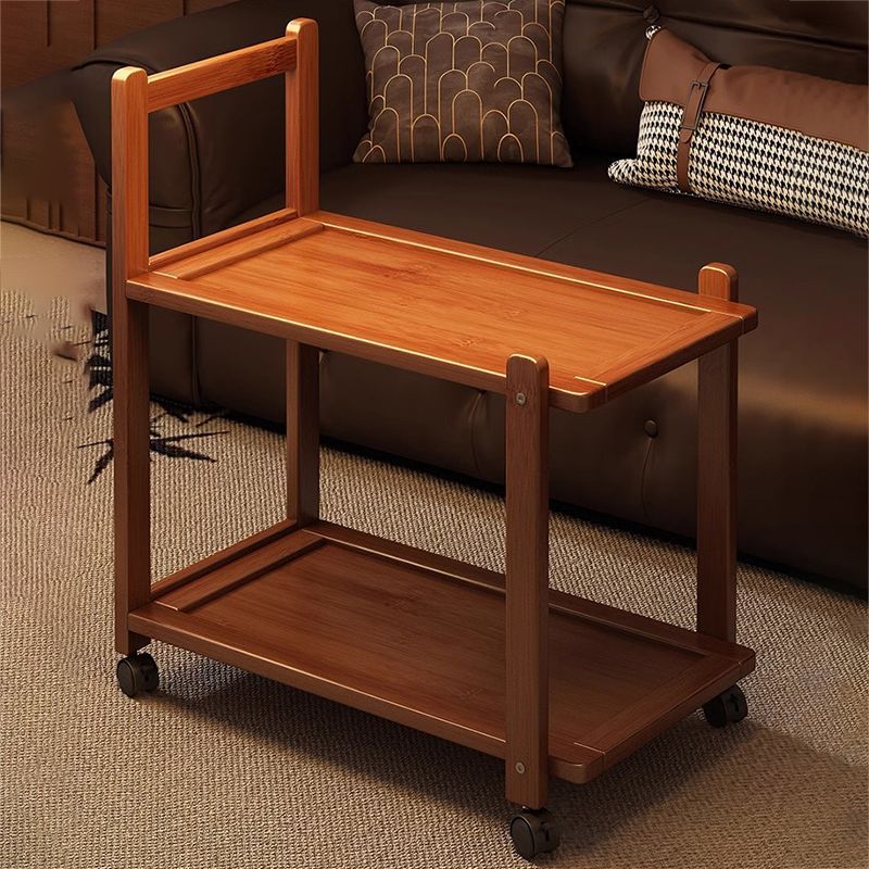 Multi-tier rolling cart - snack organizer, storage rack with wheels, living room storage, freestanding under-table side table, small mobile side table