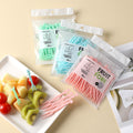 Fruit fork set - disposable plastic two-pronged fruit picks for home use - perfect for fruit, cakes, desserts, and snacks
