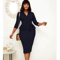 D065l european and american clothing independent station autumn foreign trade large size office professional pencil rose european and american dress