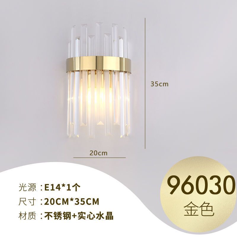 Accessible luxury style crystal wall lamp casual living room tv background wall bedroom bedside corridor aisle staircase wall lamp