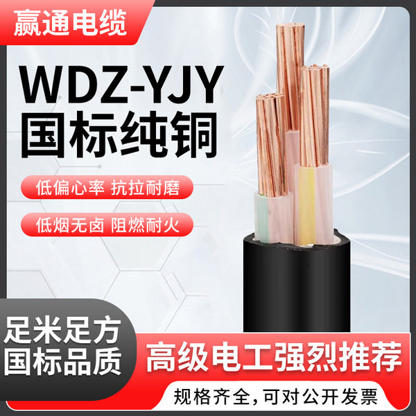 WDZB/WDZN-YJY Low Smoke Halogen Free Flame Retardant Fire Resistant Cable National Standard Pure Copper 4 6 10 16 25 35 Flat