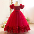 Girls' long princess dress baby dresses kids' tulip sequin host piano performance outfit