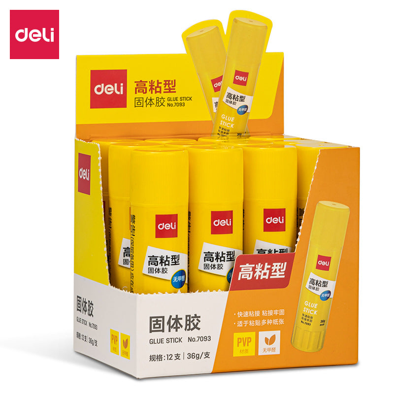 Deli stationery solid glue has good stickiness PVP8g15g20g 36g white solid glue student handmade glue stick