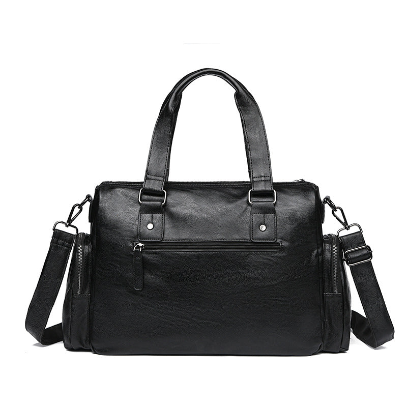 New business men's handbag short trip bag PU yoga bag fitness bag shoulder bag men's and women's messenger bag