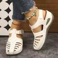 Exportnew arrival2026summer wedge thick sole sandals women's shoes cross-border large size car line wedge toe thick sole sandals