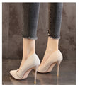 French chic heels: 2025 spring collection - rhinestone-embellished, versatile gold pointed-toe stilettos for women