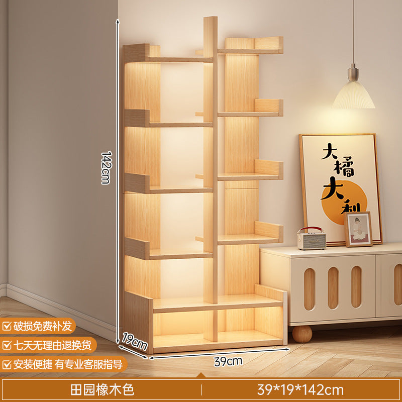 Simple small bookshelf, floor-to-ceiling shelf, integrated wall storage rack, living room office display rack, table side storage narrow cabinet