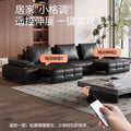 Lawrence genuine leather electric reclining sofa - smart remote control, high-end designer living room, home function sofa bed