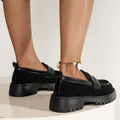 plus size loafers women's spring shoes new arrivaljkflats black british style fashionflats small leather shoes