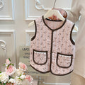 Autumn/winter girls' trendy quilted padded vest - korean style warm outerwear for baby girls - kids' fashion clothing