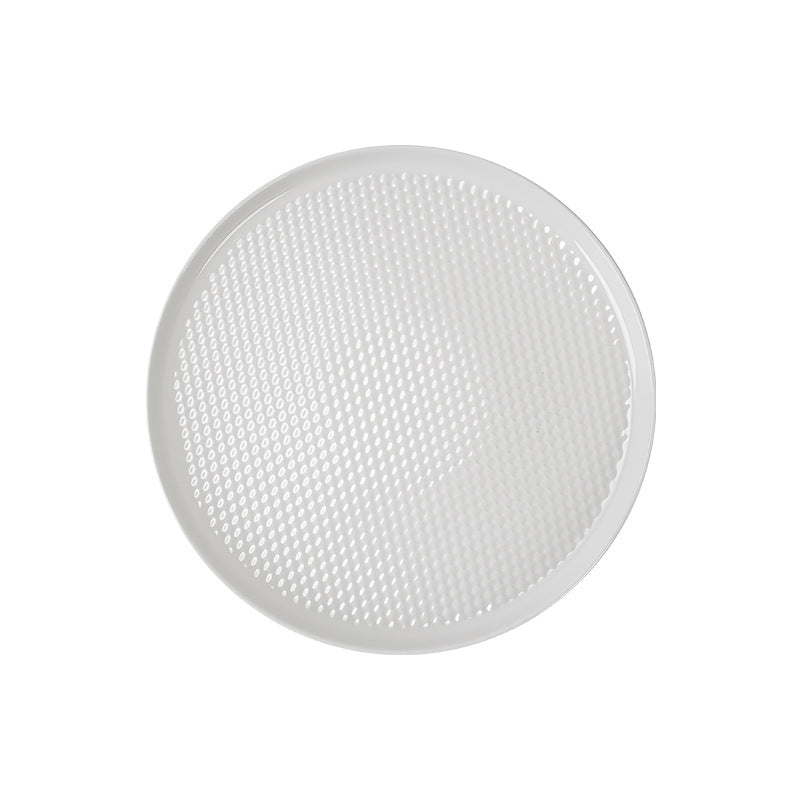 Modern minimalist ceramic steak plate for western cuisine, restaurant, and hotel use - white round porcelain plate, pure white home-use cold dish plate, dinner plate