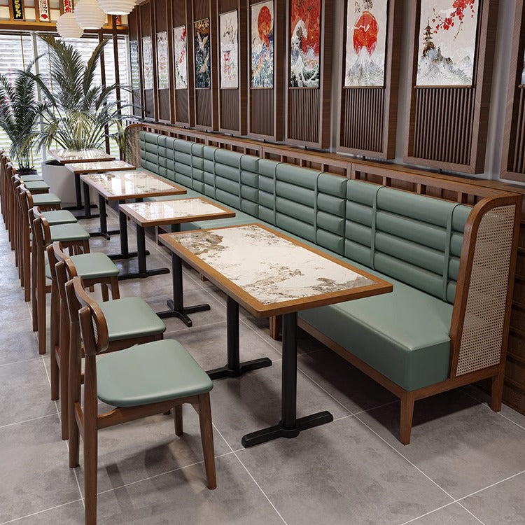Customized coffee Chinese and Western restaurant booth sofa Japanese and Korean restaurant Thai hot pot restaurant solid wood table and chair combination