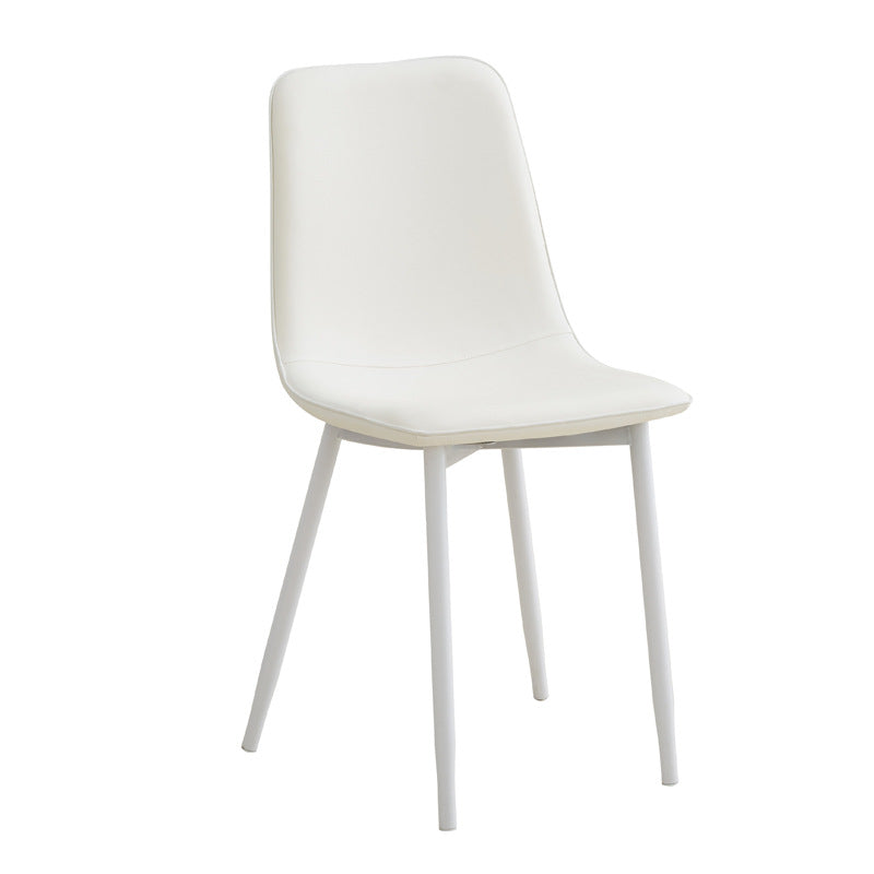 Hotel for homemulti-coloraccessible luxury leather casual reception chair carbon steel frame casual chair pressure resistant spoon chair dining chair