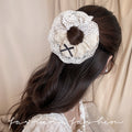 Bow tie large intestine hair tie for women, cute sweet high elastic scalp hair tie, classy summer hair tie headwear