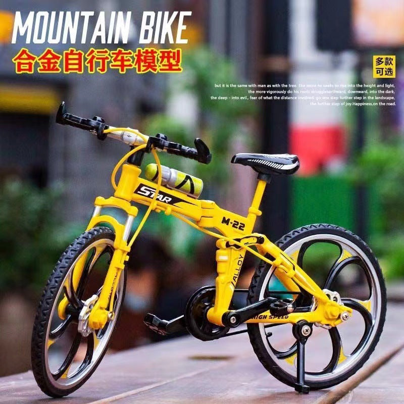 Export-specific 1:8 scale alloy bicycle model - mini foldable alloy mountain bike toy ornament